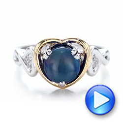  18K Gold And 18k Yellow Gold 18K Gold And 18k Yellow Gold Custom Opal And Diamond Fashion Ring - Video -  102117 - Thumbnail