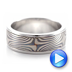 Men's Mokume Wedding Band - Video -  102130 - Thumbnail