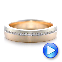 18k Rose Gold And 18K Gold 18k Rose Gold And 18K Gold Custom Diamond Eternity Two-tone Wedding Band - Video -  102133 - Thumbnail