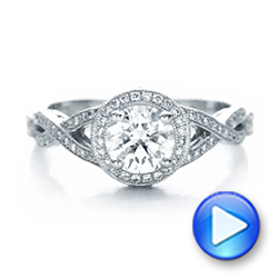 14k White Gold 14k White Gold Custom Diamond Engagement Ring - Video -  102138 - Thumbnail