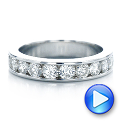 14k White Gold Custom Channel Set Diamond Anniversary Band - Video -  102145 - Thumbnail