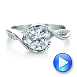  Platinum Custom Wrapped Diamond Engagement Ring - Video -  102146 - Thumbnail