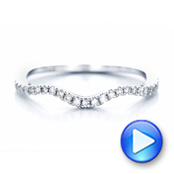14k White Gold Custom Diamond Wedding Band - Video -  102149 - Thumbnail