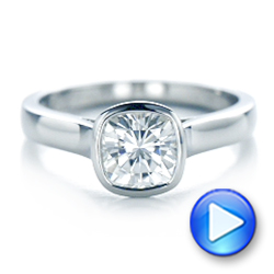  Platinum Platinum Custom Solitaire Engagement Ring - Video -  102154 - Thumbnail