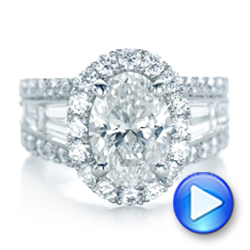 14k White Gold 14k White Gold Custom Diamond Halo Engagement Ring - Video -  102156 - Thumbnail