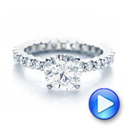 18k White Gold Custom Diamond Eternity Engagement Ring - Video -  102170 - Thumbnail