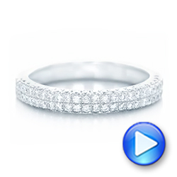  Platinum Platinum Diamond Pave Wedding Band - Video -  102175 - Thumbnail