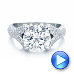 14k White Gold 14k White Gold Custom Pave Diamond Engagement Ring - Video -  102176 - Thumbnail