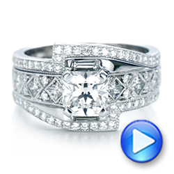 18k White Gold 18k White Gold Custom Interlocking Diamond Engagement Ring - Video -  102177 - Thumbnail