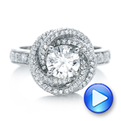 18k White Gold 18k White Gold Custom Diamond Pave Engagement Ring - Video -  102179 - Thumbnail