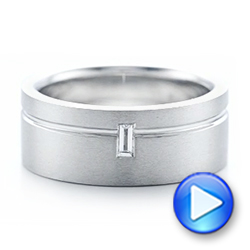 18k White Gold 18k White Gold Custom Diamond Men's Wedding Band - Video -  102188 - Thumbnail