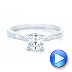 18k White Gold Solitaire Diamond Engagement Ring - Video -  102195 - Thumbnail