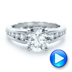 14k White Gold 14k White Gold Custom Diamond Engagement Ring - Video -  102218 - Thumbnail