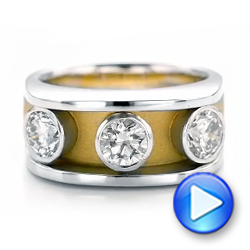  Platinum And 14k Yellow Gold Platinum And 14k Yellow Gold Custom Two-tone Diamond Fashion Ring - Video -  102224 - Thumbnail