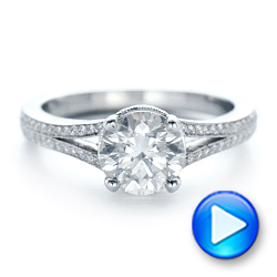 18k White Gold 18k White Gold Custom Diamond Split Shank Engagement Ring - Video -  102226 - Thumbnail