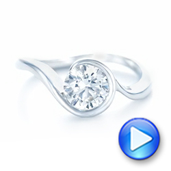 18k White Gold 18k White Gold Wrapped Diamond Engagement Ring - Video -  102231 - Thumbnail