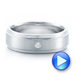 18k White Gold 18k White Gold Custom Diamond Men's Wedding Band - Video -  102236 - Thumbnail