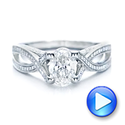 18k White Gold 18k White Gold Custom Diamond Engagement Ring - Video -  102239 - Thumbnail
