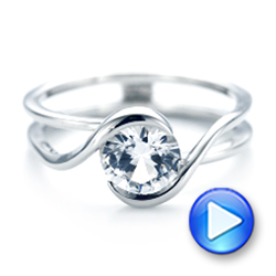 14k White Gold 14k White Gold Custom Interlocking Solitaire Engagement Ring - Video -  102244 - Thumbnail