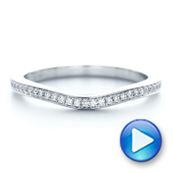 14k White Gold Custom Diamond Wedding Band - Video -  102256 - Thumbnail