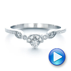 14k White Gold Custom Diamond Wedding Band - Video -  102262 - Thumbnail