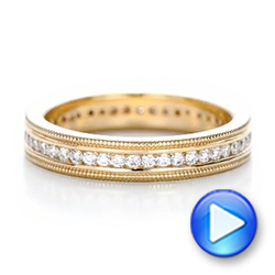 14k Yellow Gold Custom Eternity Diamond Wedding Band - Video -  102280 - Thumbnail