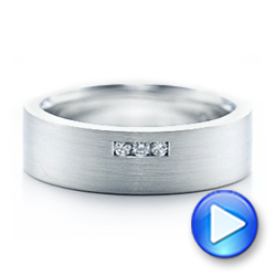 18k White Gold 18k White Gold Custom Diamond Men's Wedding Band - Video -  102281 - Thumbnail