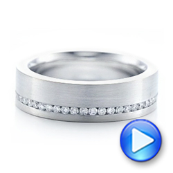 18k White Gold 18k White Gold Custom Diamond Eternity Wedding Band - Video -  102284 - Thumbnail