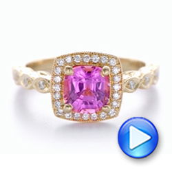 18k Rose Gold 18k Rose Gold Custom Pink Sapphire Engagement Ring - Video -  102285 - Thumbnail