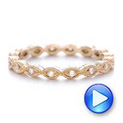 14k Rose Gold Custom Diamond Wedding Band - Video -  102286 - Thumbnail