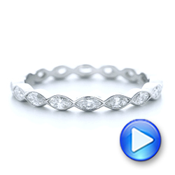 14k White Gold 14k White Gold Custom Marquise Diamond Eternity Wedding Band - Video -  102287 - Thumbnail