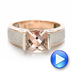 14k Rose Gold And 18K Gold 14k Rose Gold And 18K Gold Custom Two-tone Morganite Engagement Ring - Video -  102288 - Thumbnail