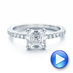 14k White Gold 14k White Gold Custom Diamond Engagement Ring - Video -  102289 - Thumbnail