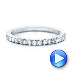18k White Gold Custom Diamond Wedding Band - Video -  102291 - Thumbnail