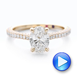 14k Rose Gold Custom Pave Diamond Engagement Ring - Video -  102292 - Thumbnail