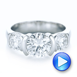 14k White Gold 14k White Gold Custom Diamond Engagement Ring - Video -  102296 - Thumbnail