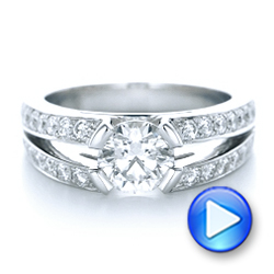 14k White Gold 14k White Gold Custom Diamond Engagement Ring - Video -  102307 - Thumbnail