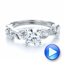 18k White Gold 18k White Gold Custom Organic Diamond Engagement Ring - Video -  102313 - Thumbnail