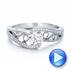 18k White Gold 18k White Gold Custom Diamond Engagement Ring - Video -  102315 - Thumbnail