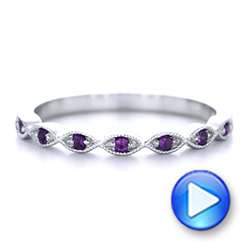  Platinum Platinum Custom Amethyst Wedding Band - Video -  102323 - Thumbnail