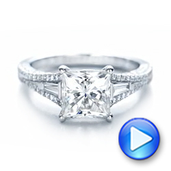  Platinum Platinum Custom Diamond And Pink Tourmaline Engagement Ring - Video -  102324 - Thumbnail