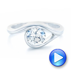 18k White Gold 18k White Gold Wrapped Solitaire Engagement Ring - Video -  102329 - Thumbnail