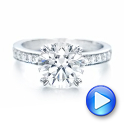 14k White Gold 14k White Gold Custom Diamond Engagement Ring - Video -  102339 - Thumbnail