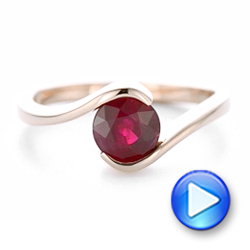 14k Rose Gold 14k Rose Gold Custom Solitaire Ruby Engagement Ring - Video -  102347 - Thumbnail