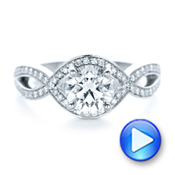  Platinum Custom Diamond Engagement Ring - Video -  102354 - Thumbnail
