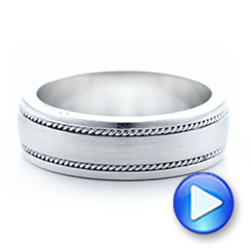 Platinum Custom Diamond Men's Wedding Band - Video -  102358 - Thumbnail
