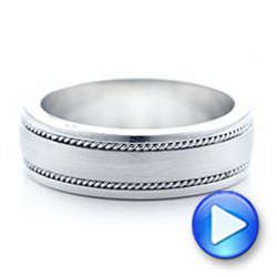 18k White Gold 18k White Gold Custom Diamond Men's Wedding Band - Video -  102358 - Thumbnail