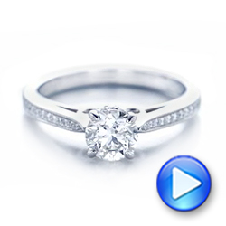 18k White Gold 18k White Gold Custom Diamond Engagement Ring - Video -  102363 - Thumbnail