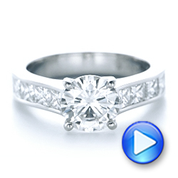  Platinum Custom Princess Cut Diamonds Engagement Ring - Video -  102367 - Thumbnail