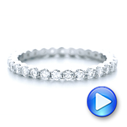 14k White Gold Custom Diamond Eternity Wedding Band - Video -  102370 - Thumbnail